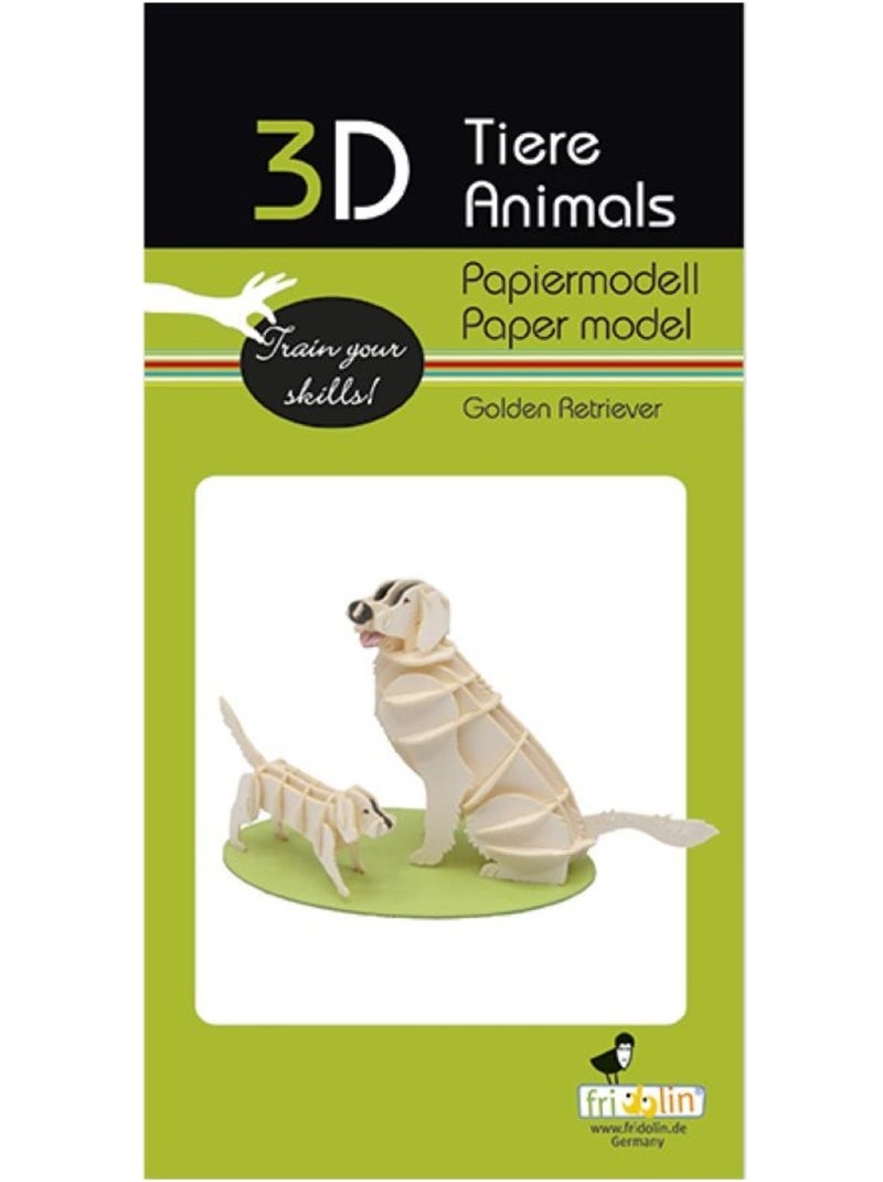 Maquette 3D en papier Golden Retriever N/A - Kiabi