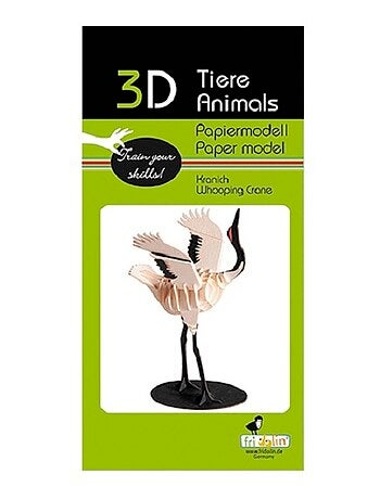 Maquette 3d en papier grue blanche