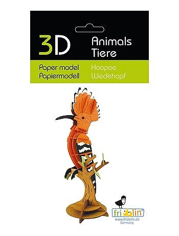 Maquette 3d en papier huppe fasciée