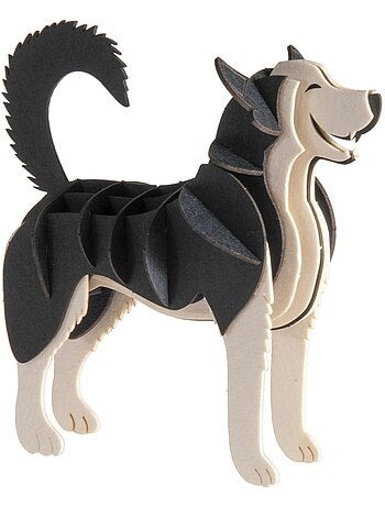 Maquette 3d en papier husky sibérien