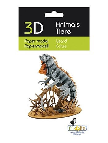Maquette 3d en papier lézard