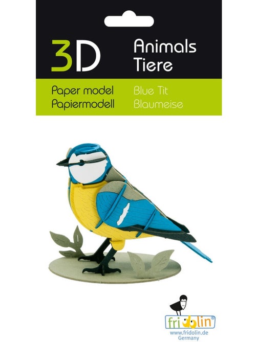 Maquette 3d en papier mésange bleue - Kiabi