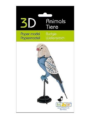 Maquette 3d en papier perruche ondulée