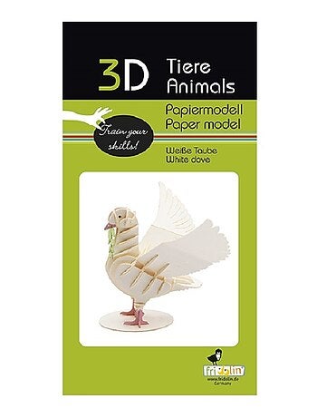 Maquette 3d en papier pigeon blanc