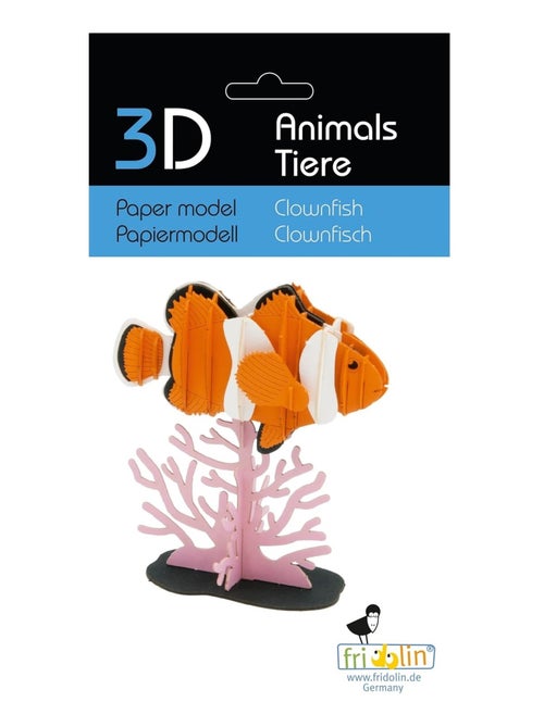 Maquette 3D en papier Poisson clown - Kiabi
