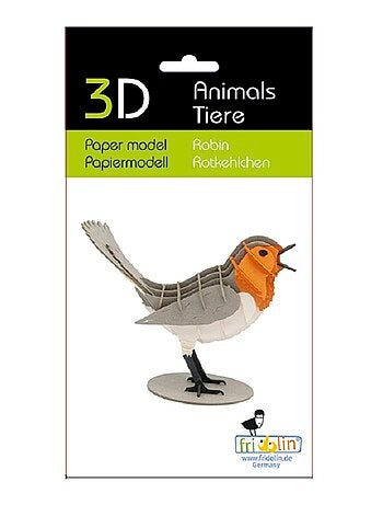 Maquette 3d en papier rouge-gorge