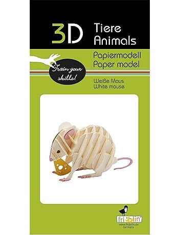 Maquette 3d en papier souris blanche