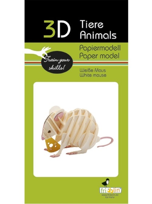 Maquette 3D en papier souris blanche - Kiabi