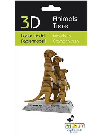 Maquette 3d en papier suricates
