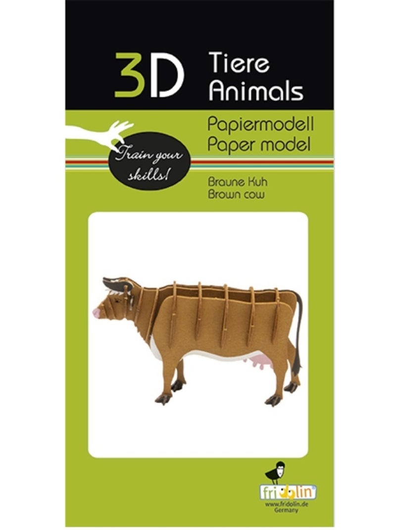 Maquette 3D en papier vache brune N/A - Kiabi