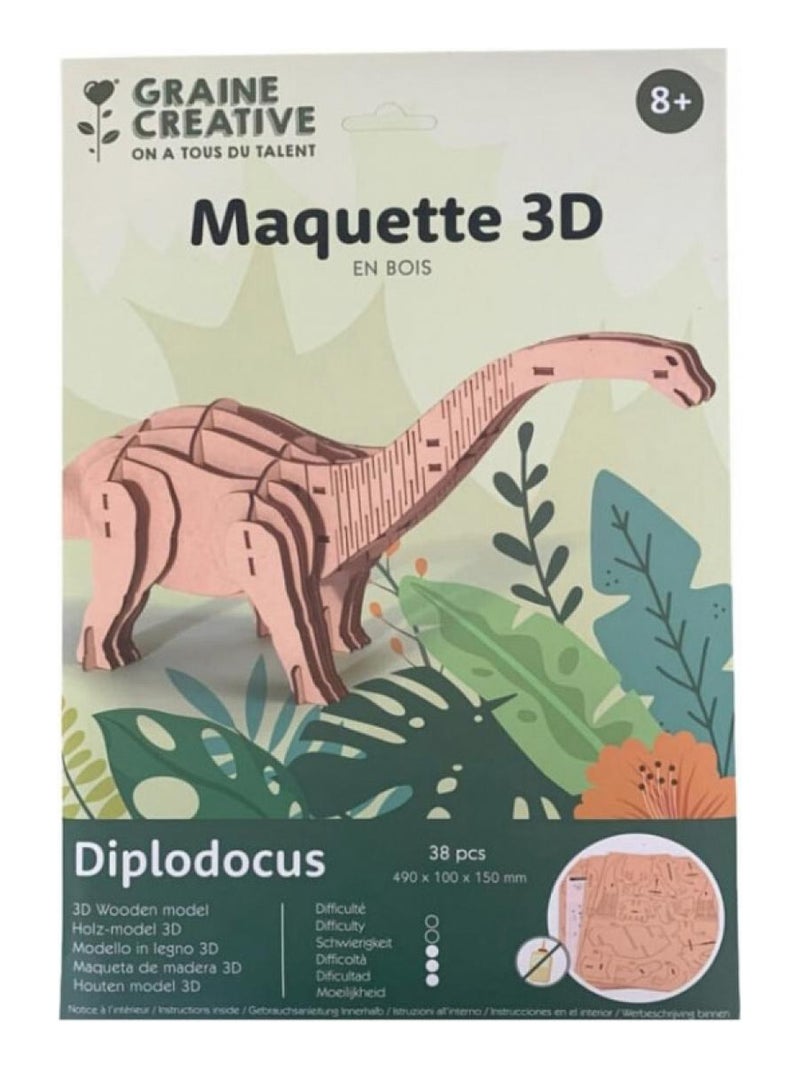 Maquette en bois 3D Diplodocus 38 pcs N/A - Kiabi
