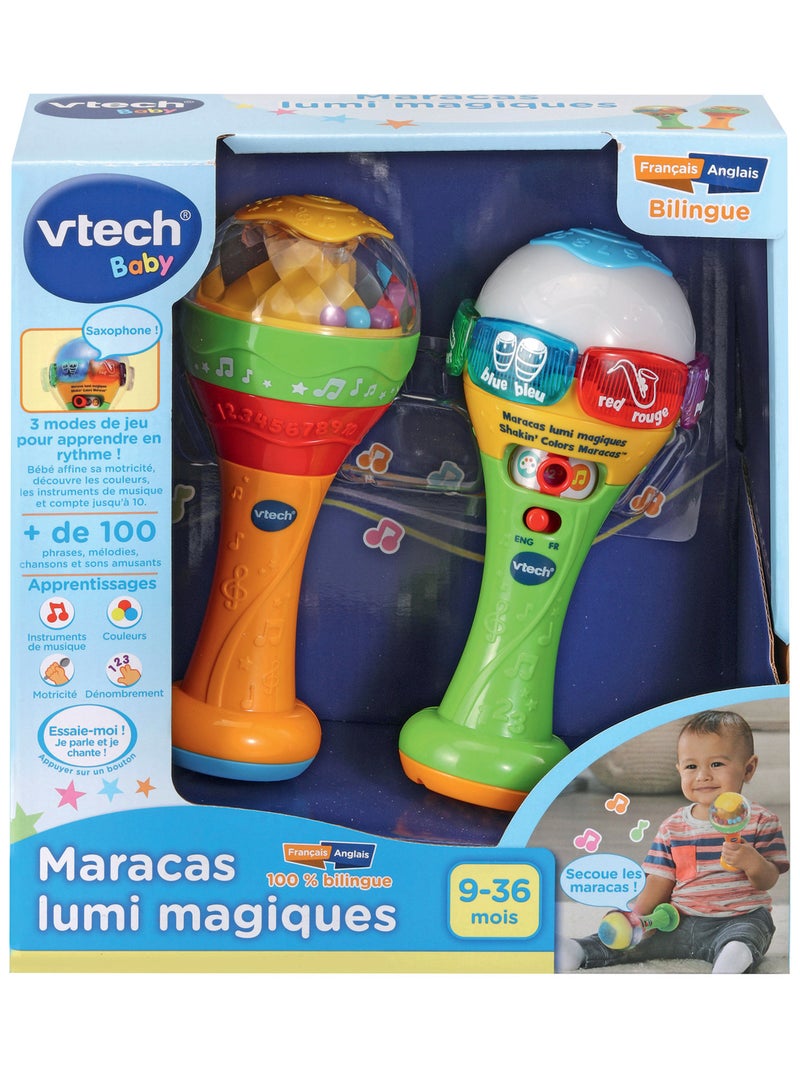Maracas Lumi magiques bilingue Multicolore - Kiabi