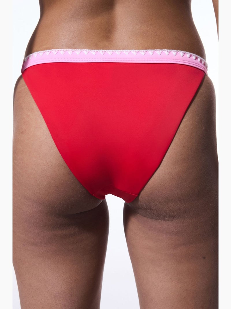 Marbella bas de bikini taille très basse penti Rouge/Rose - Kiabi