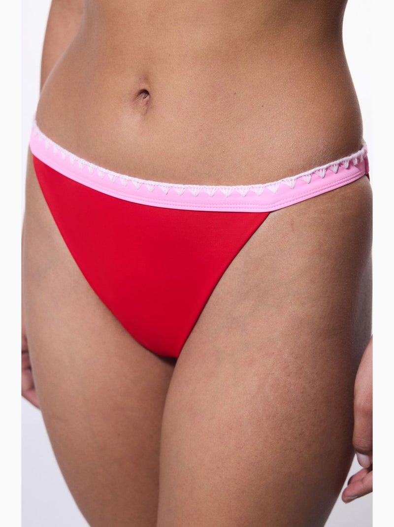 Marbella bas de bikini taille très basse penti Rouge/Rose - Kiabi