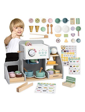 Marchande Bois Glacière avec Tableau Magnétique, Machine à Café +70 pièces