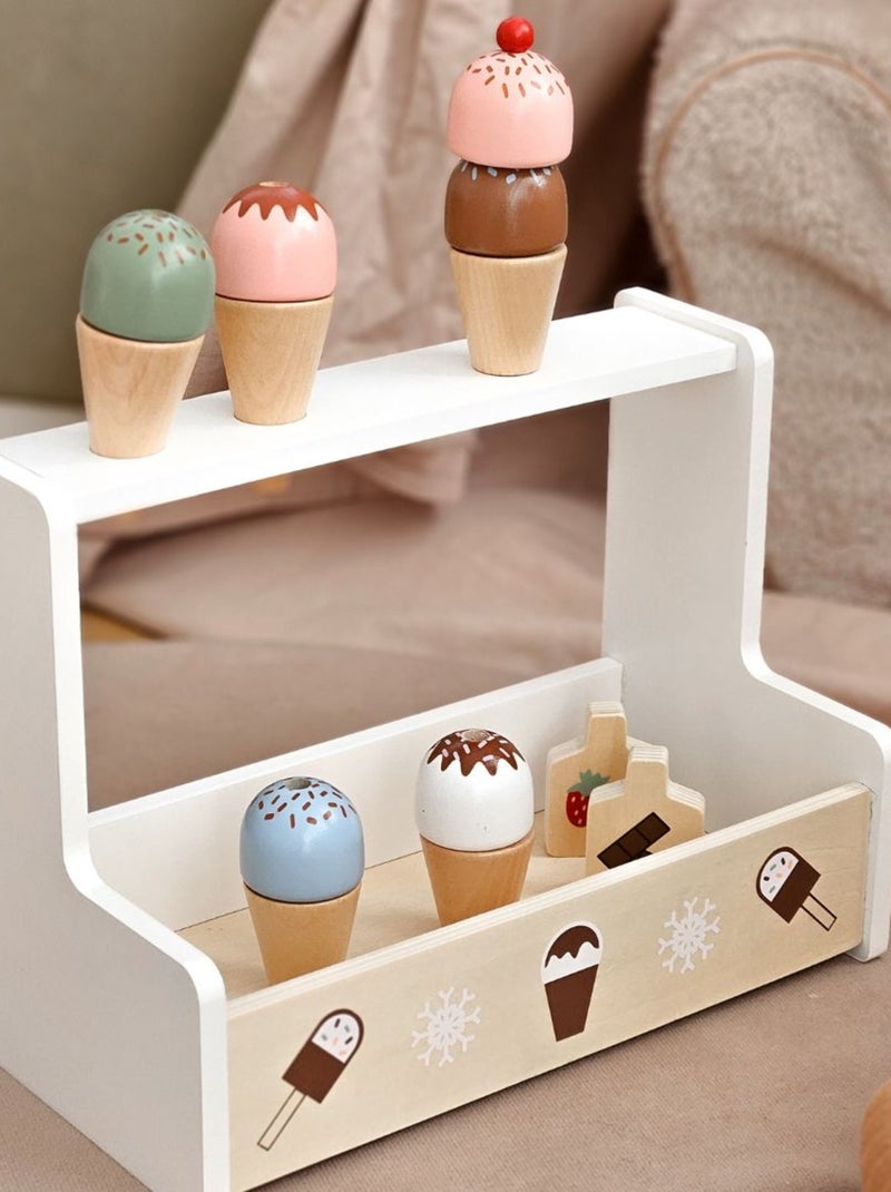 Marchande de glaces en bois avec accessoires 3 ans Mamabrum N/A - Kiabi