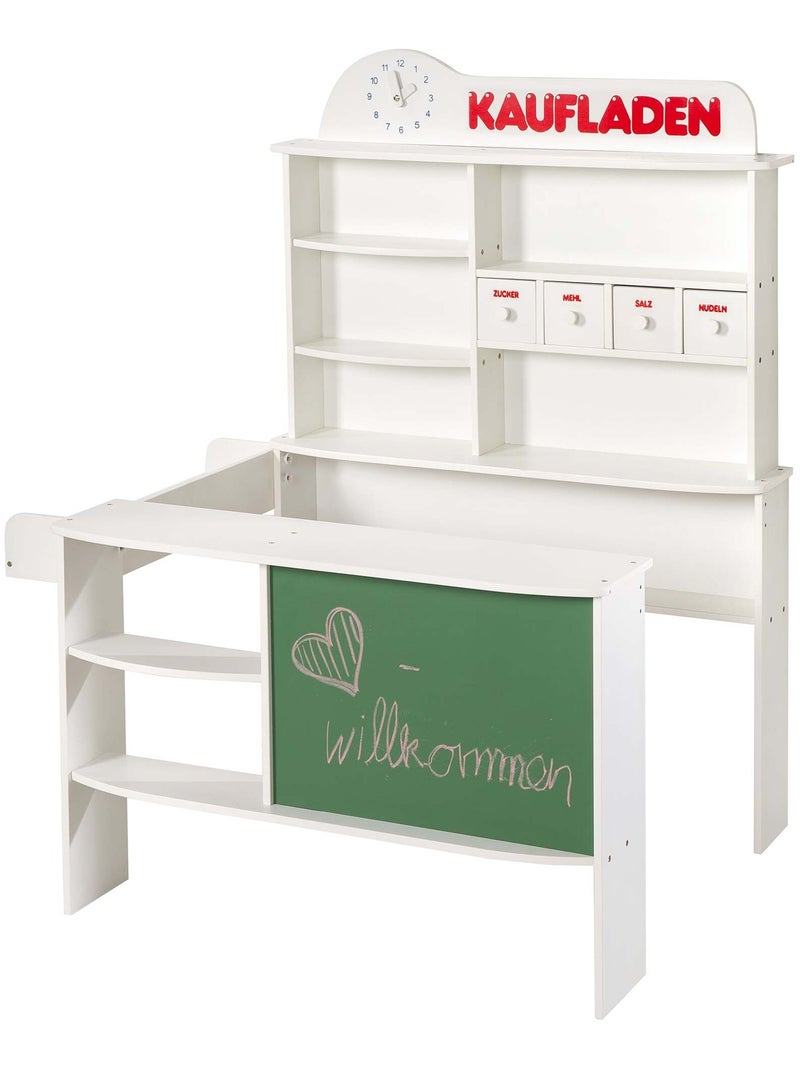 Marchande en bois avec tableau et horloge intégrés 'Kaufladen' ROBA Blanc - Kiabi