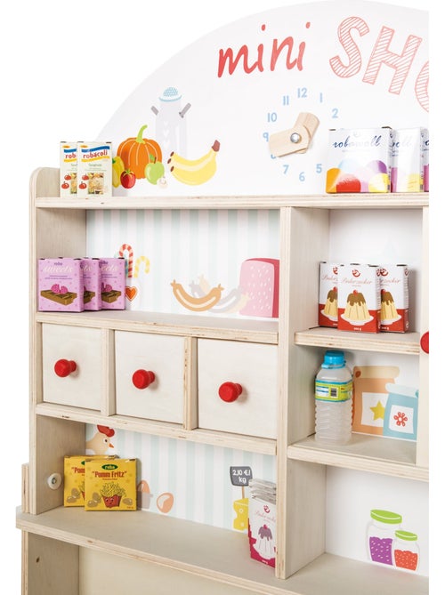Marchande en bois + caisse enregistreuse et accessoires 'Minishop' ROBA - Kiabi