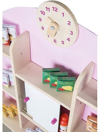 Marchande en bois + caisse enregistreuse et accessoires ROBA