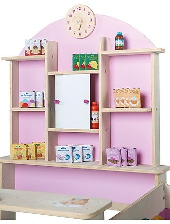 Marchande en bois + caisse enregistreuse et accessoires ROBA