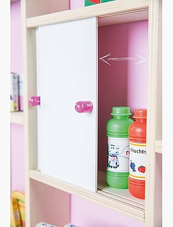 Marchande en bois + caisse enregistreuse et accessoires ROBA