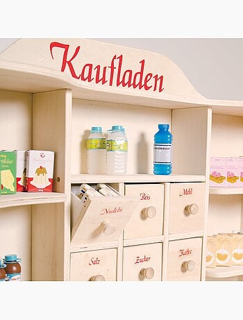 Marchande en bois + caisse enregistreuse et accessoires ROBA