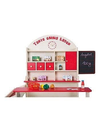Marchande en bois + caisse enregistreuse et accessoires 'Tante Emma' ROBA