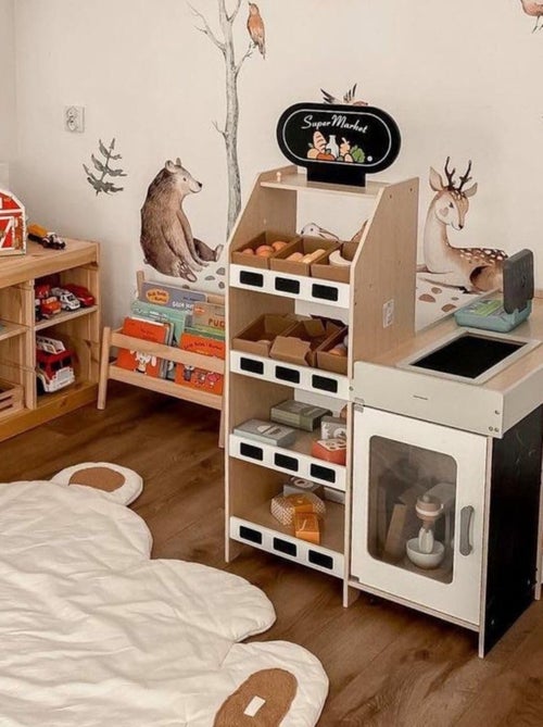 Marchande en Bois Stand de Jeu Éducatif pour Enfants avec Accessoires - Kiabi