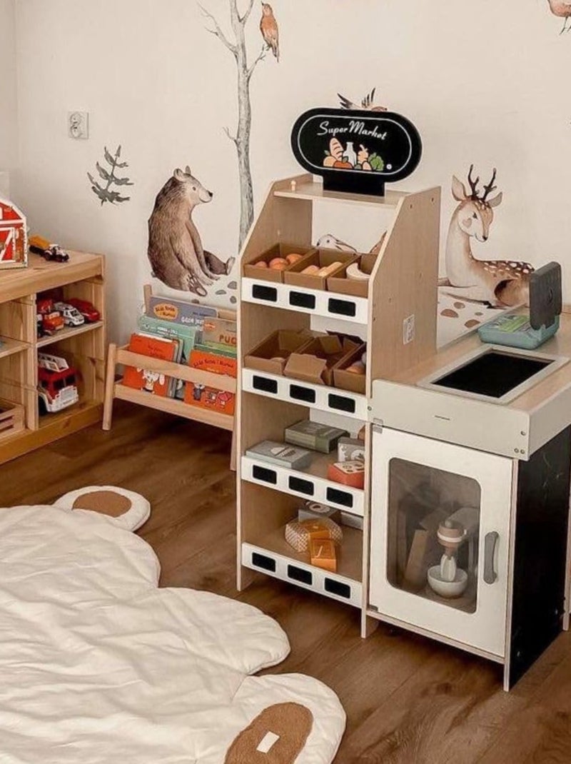 Marchande en Bois Stand de Jeu Éducatif pour Enfants avec Accessoires N/A - Kiabi