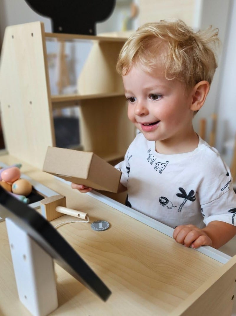 Marchande en Bois Stand de Jeu Éducatif pour Enfants avec Accessoires N/A - Kiabi
