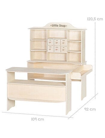 Marchande enfant en bois 6 tiroirs 9 compartiments et comptoir 'Little shop' ROBA