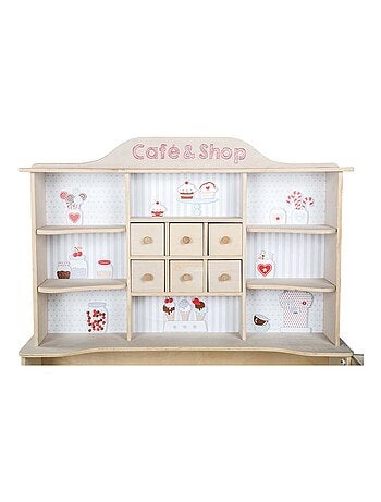 Marchande enfant en bois avec caisse enregistreuse et accessoires 'Café & Shop' ROBA