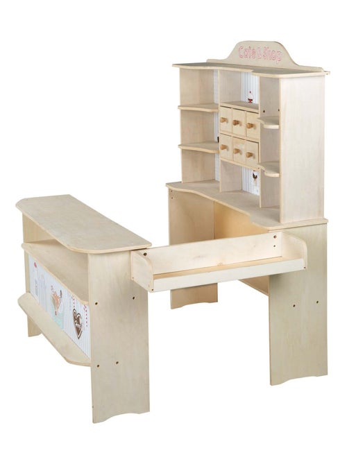 Marchande enfant en bois avec caisse enregistreuse et accessoires 'Café & Shop' ROBA - Kiabi
