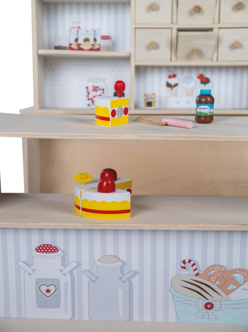 Marchande enfant en bois avec caisse enregistreuse et accessoires 'Café & Shop' ROBA - Kiabi