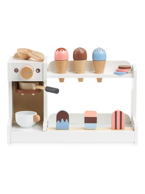 Marchande Enfant en Bois , Machines à Glace & à Café avec Accessoires - Kiabi