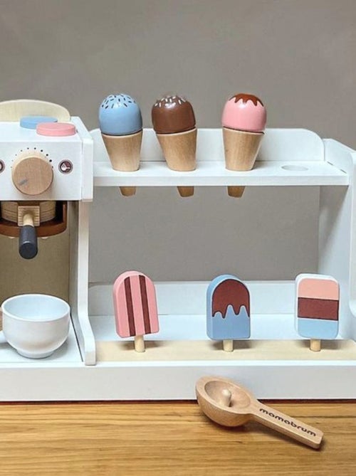 Marchande Enfant en Bois , Machines à Glace & à Café avec Accessoires - Kiabi