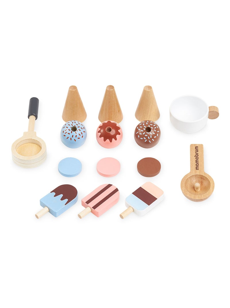 Marchande Enfant en Bois , Machines à Glace & à Café avec Accessoires N/A - Kiabi