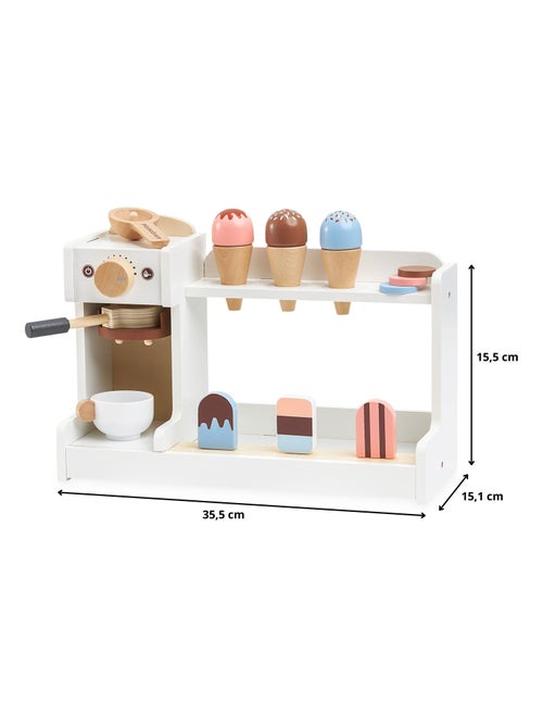 Marchande Enfant en Bois , Machines à Glace & à Café avec Accessoires - Kiabi