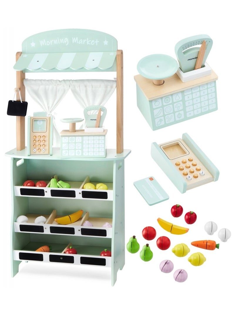 Marchande Enfant & Théâtre en Bois 97*48*24 cm - 2EN1 Grand Stand Vendeur N/A - Kiabi