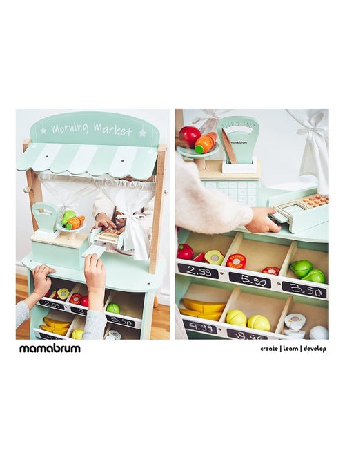 Marchande et théâtre 2-en-1 en bois pour enfant Mamabrum - Kiabi