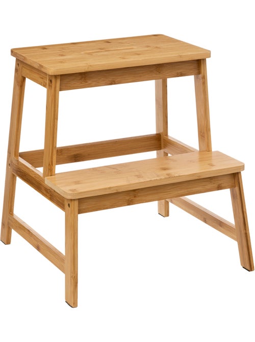 Marchepied 2 marches en bambou pliable - Kiabi Marchepied 2 marches en bambou pliable - Kiabi