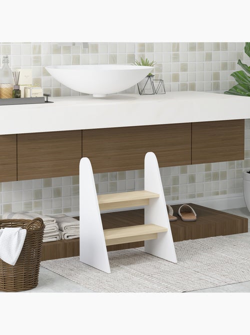 Marchepied enfant 2 marches style nordique - charge max. 20 kg - aspect bois - Kiabi Marchepied enfant 2 marches style nordique - charge max. 20 kg - aspect bois - Kiabi