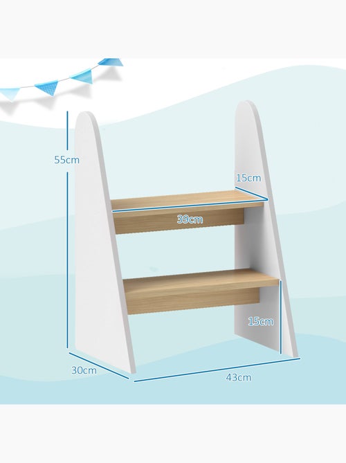Marchepied enfant 2 marches style nordique - charge max. 20 kg - aspect bois - Kiabi Marchepied enfant 2 marches style nordique - charge max. 20 kg - aspect bois - Kiabi