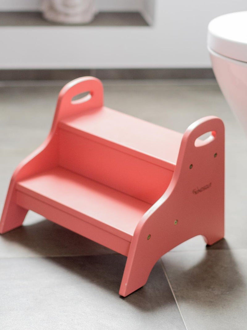 Marchepied enfant en bois Rose rouge - Kiabi