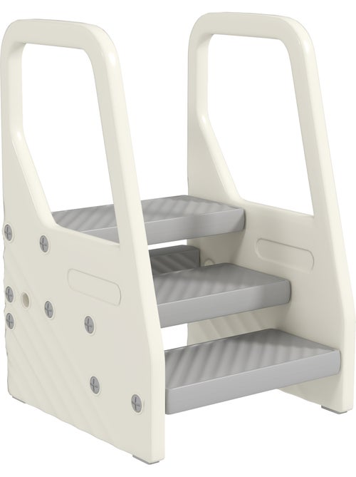 Marchepied enfant hauteur réglable - 2 ou 3 marches - hdpe crème gris - Kiabi Marchepied enfant hauteur réglable - 2 ou 3 marches - hdpe crème gris - Kiabi