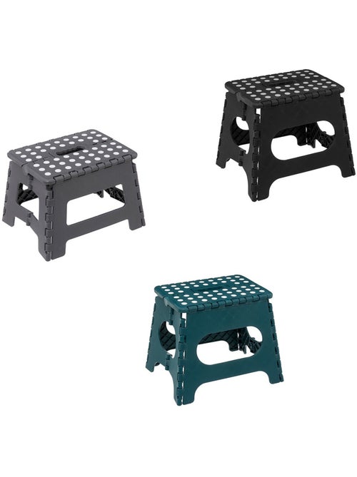 Marchepied pliant 29 cm Plastique robuste Coloris aléatoire (noir, bleu ou gris) - Kiabi