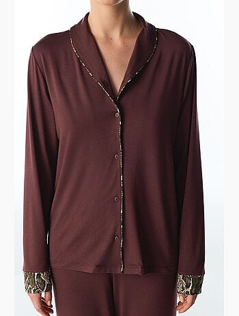 Margot ensemble de pyjama chemise et pantalon à manches longues, imprimé serpent penti