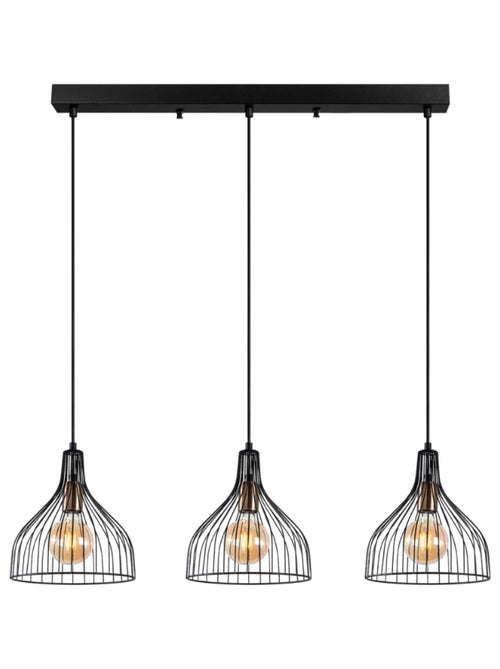 MARIE Plafonnier en métal noir - 3 lampes - Kiabi