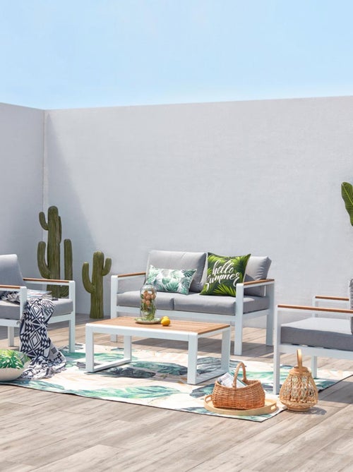 MARINGO Salon de jardin bas 4 places en aluminium blanc - Kiabi