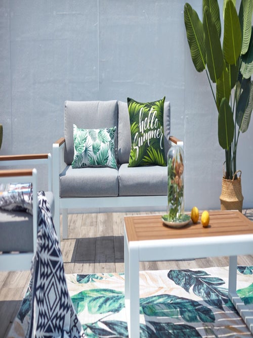 MARINGO Salon de jardin bas 4 places en aluminium blanc - Kiabi